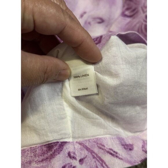 NWT JJILL Linen Maxi Purple Skirt Lined Floral Pleated Boho Beach Coastal Sz 12 - Picture 6 of 8